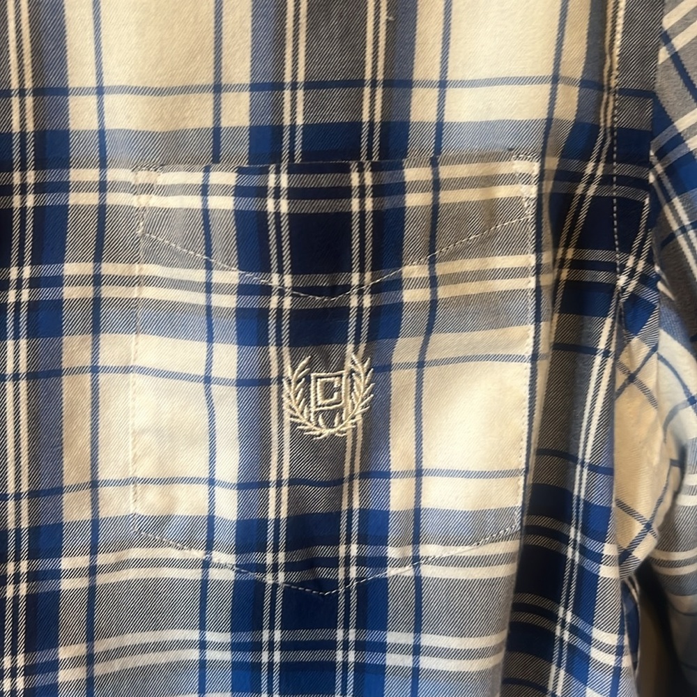 Chaps Plaid Button Down Collared Shirt - image 4